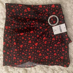 Forever 21 black skirt with red hearts size small brand new